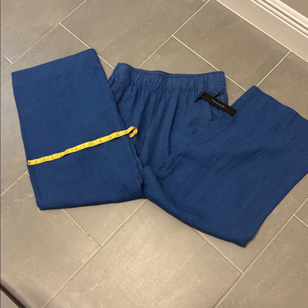 NWT  Tahari royal blue linen pants - Picture 4 of 11